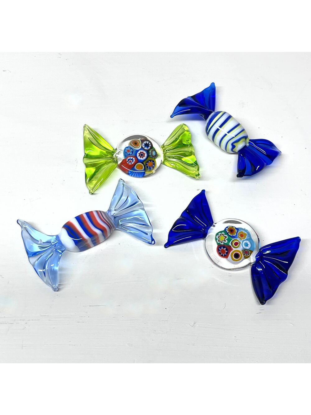 Vintage Murano Millifiori Glass Candy Pieces Set of 4